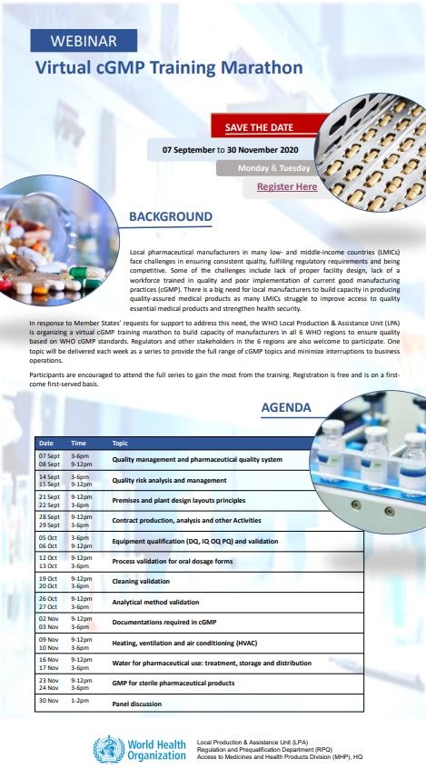 Virtual cGMP Training Marathon