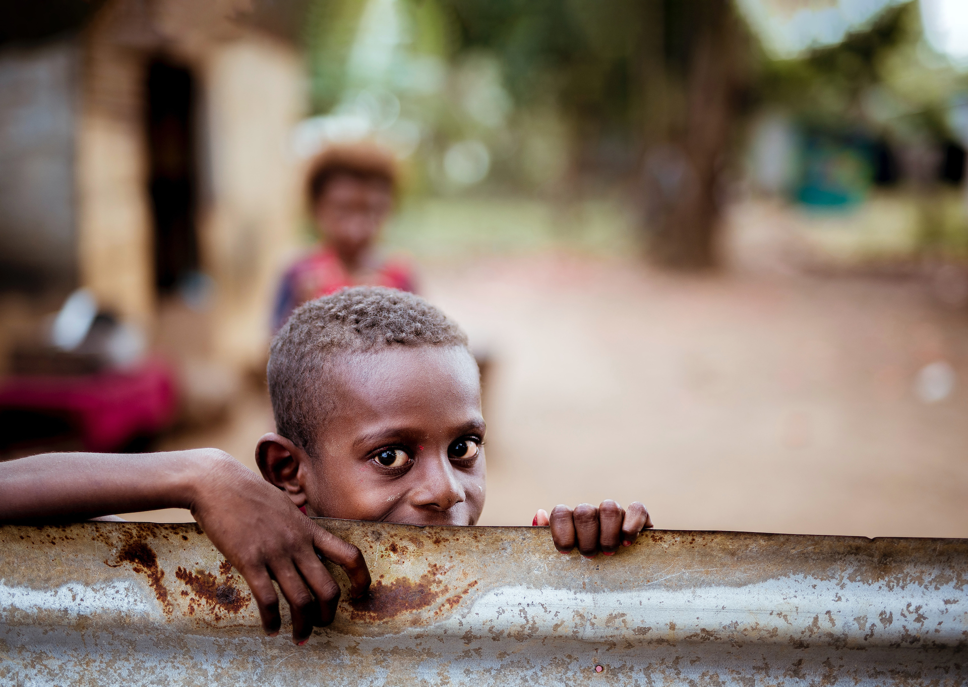 Boy looking at camera