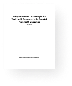 Policy statement on data sharing by the WHO in the context of public health emergencies