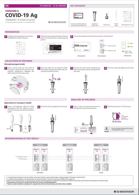 IFU for STANDARD Q COVID-19 Ag Test (EUL 0563-117-00)