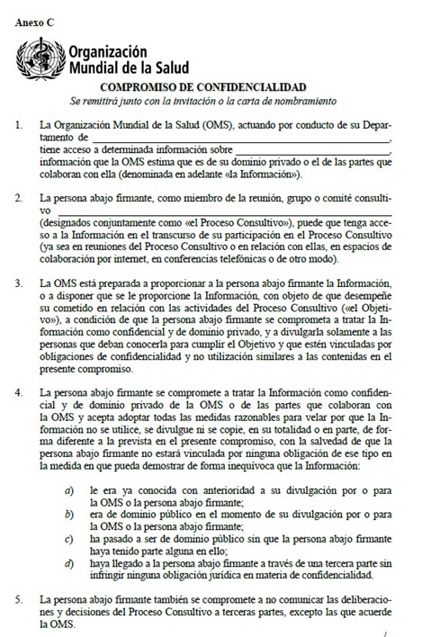 Declaración de intereses - Anexo C