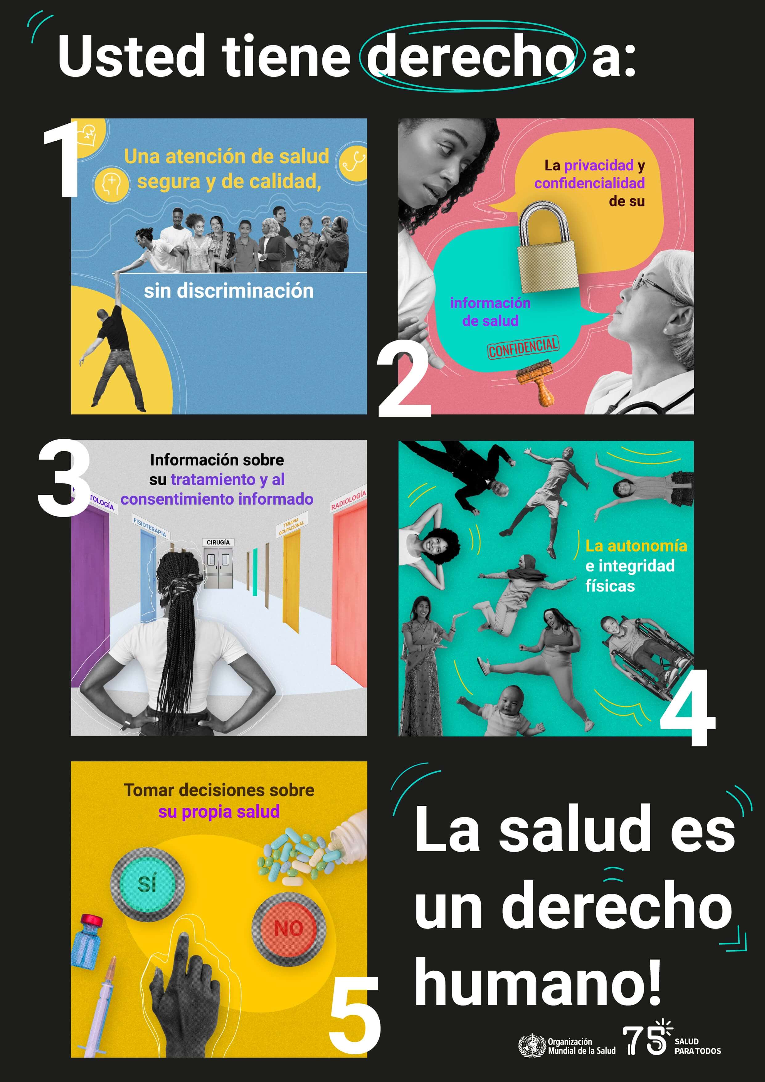 2023 Human Rights Day poster "Health is a human right" in Spanish