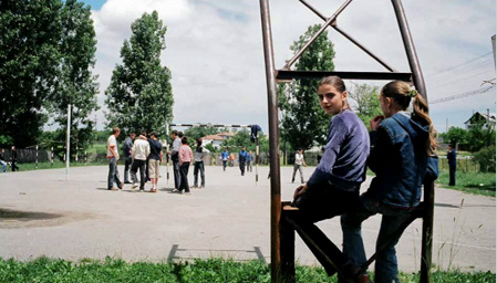Adolescents in a park