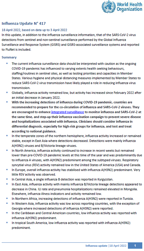 Influenza Update N° 417