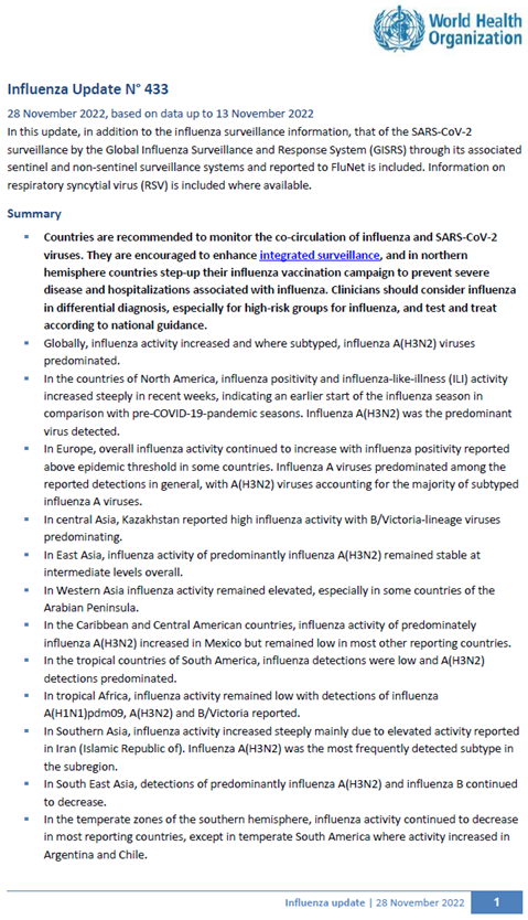 Influenza Update N° 433