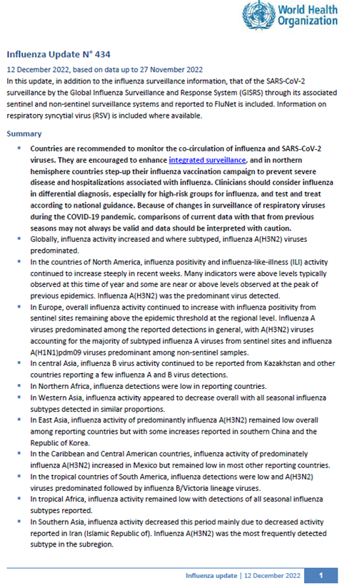Influenza Update N° 434
