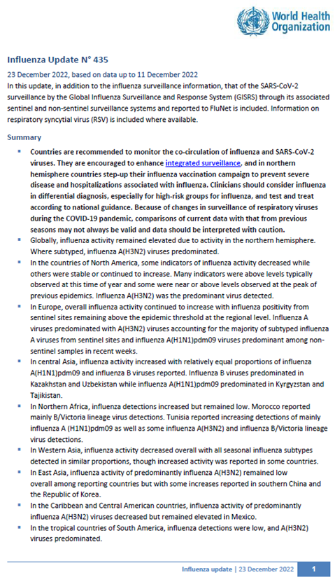 Influenza Update N° 435