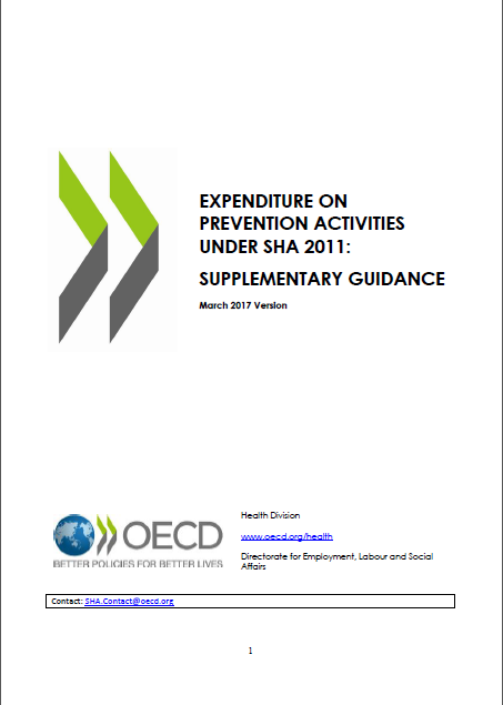 Expenditure on Prevention Activities Under SHA 2011: Supplementary Guidance