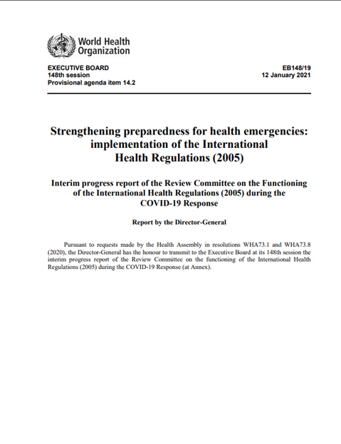 Interim progress report of the Review Committee on the functioning of the IHR (2005) during the COVID-19 response