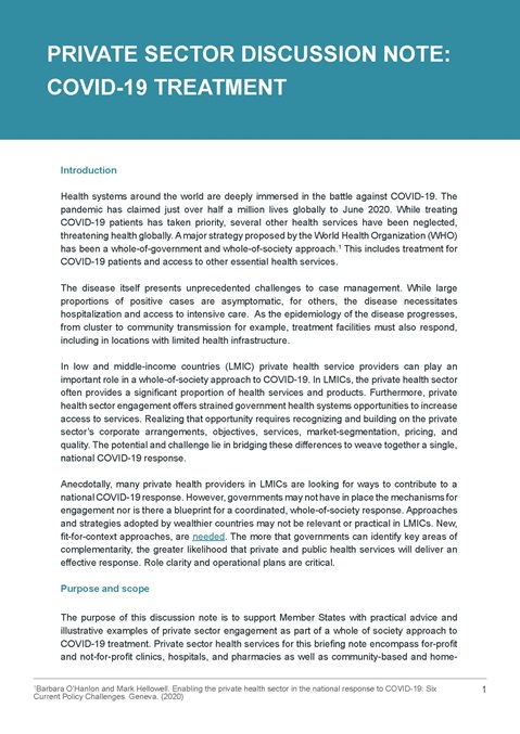 Private sector engagement in the COVID-19 response: Rwanda country experience