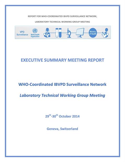 Draft report of the IB-VPD Laboratory Technical Working Group Meeting - November 2014