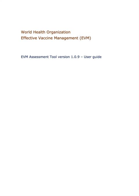 EVM assessment tool user guide version 1.0.9