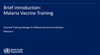 Essential Training Package for Malaria Vaccine Introduction