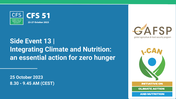 CFS 51 side event 13 - Integrating Climate and Nutrition flyer