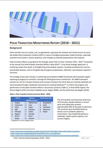 Polio Transition Monitoring Report (2018 – 2021)