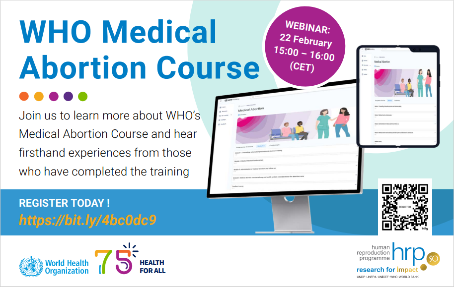 WHO Medical Abortion Course flyer
