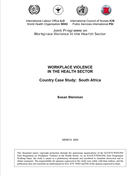 Workplace Violence in the Health Sector - Country Case Study: South Africa