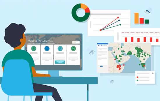 Illustration of the malaria threats map video