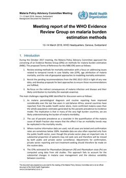 Meeting report of the WHO Evidence Review Group on malaria burden estimation methods