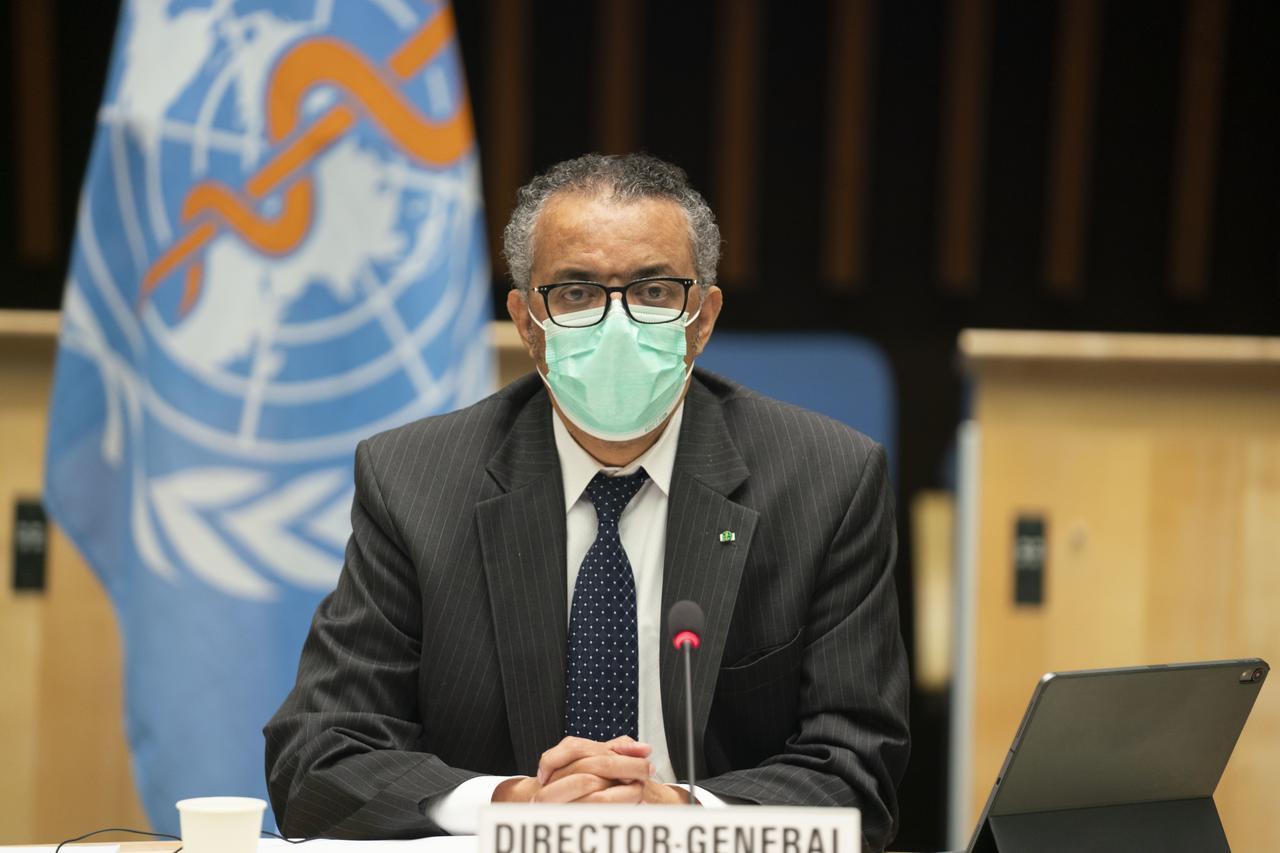 EB147 16NOV2020 084 WHO Director-General, Dr Tedros Adhanom Ghebreyesus during the 147 resumed session of the Executive Board.