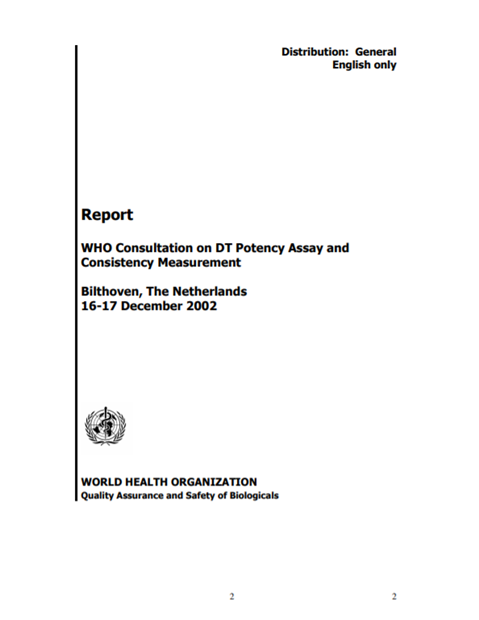 WHO Consultation on DT potency assay and consistency