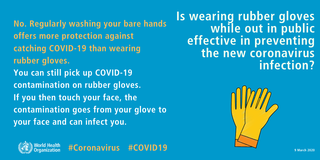 Is wearing rubber gloves while out in public effective in preventing the new coronavirus infection?