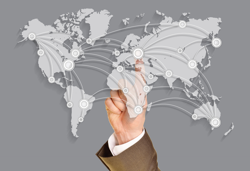 interconnect network grey worldmap