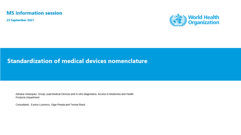 Member States second information session on medical devices nomenclature