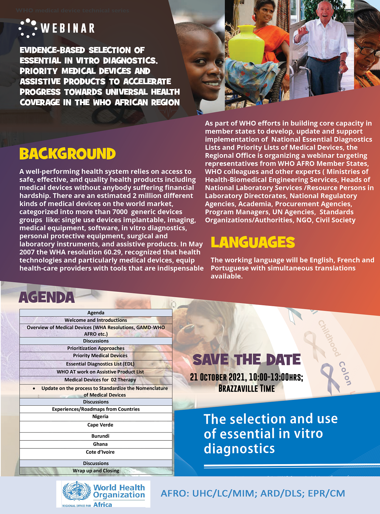 Flyer for the event with summary and agenda