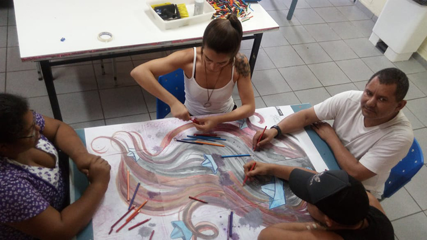People making art