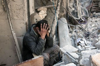 An old man in Tanzania, having his blood pressure checked