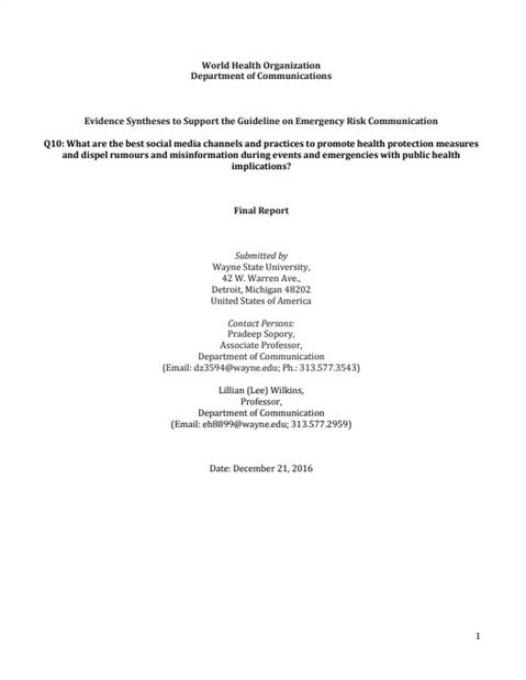 Systematic Review Question 10 / Wayne State University