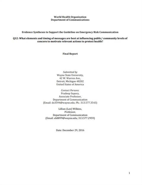 Systematic Review Question 12 / Wayne State University