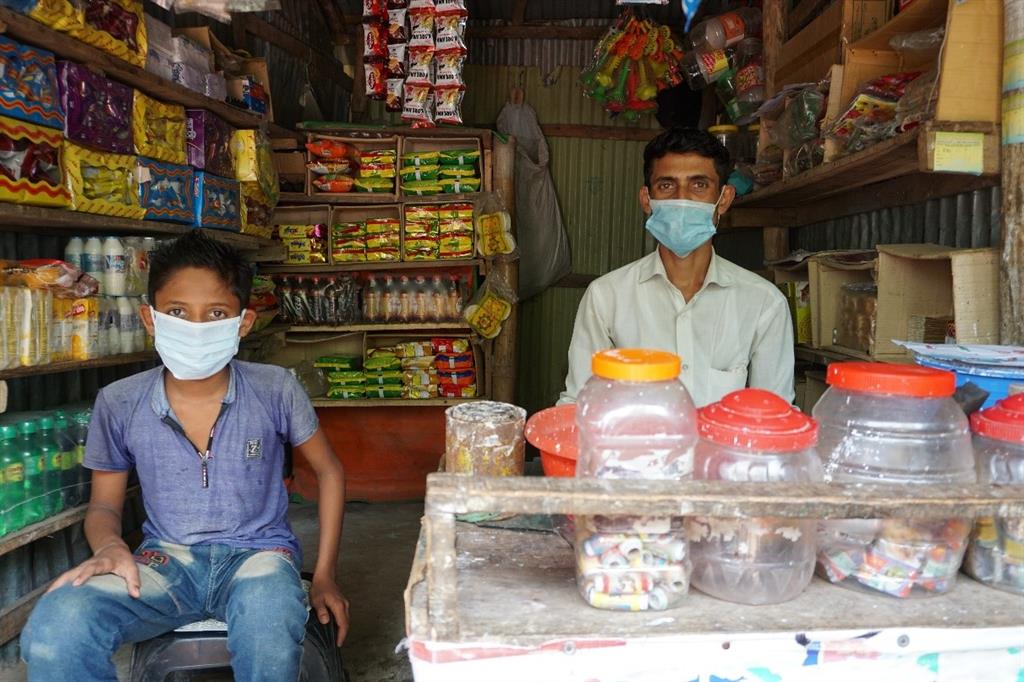 After Nur Alam’s 9-year-old son tested positive for COVID-19, they were together at the MSF SARI ITC in Kutupalong where they received treatment for mild symptoms WHO Bangladesh/Tatiana Almeida