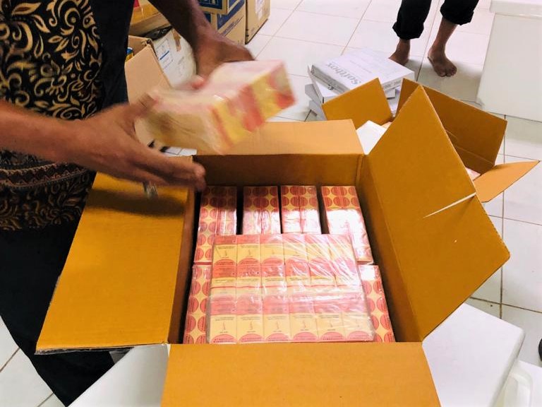 Delivery box of diphtheria antitoxin vials