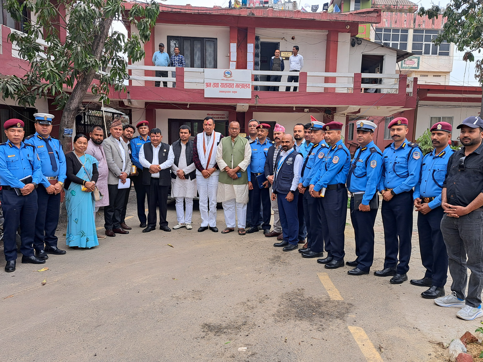Group photo taken during a road safety sensitization program held in Janakpur, Madhesh Province, on 3 March 2024.