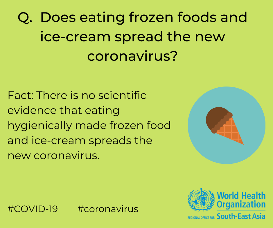 Covid19 Fact or Fiction-Frozen foods and Ice-cream Covid19 Fact or Fiction-Frozen foods and Ice-cream
