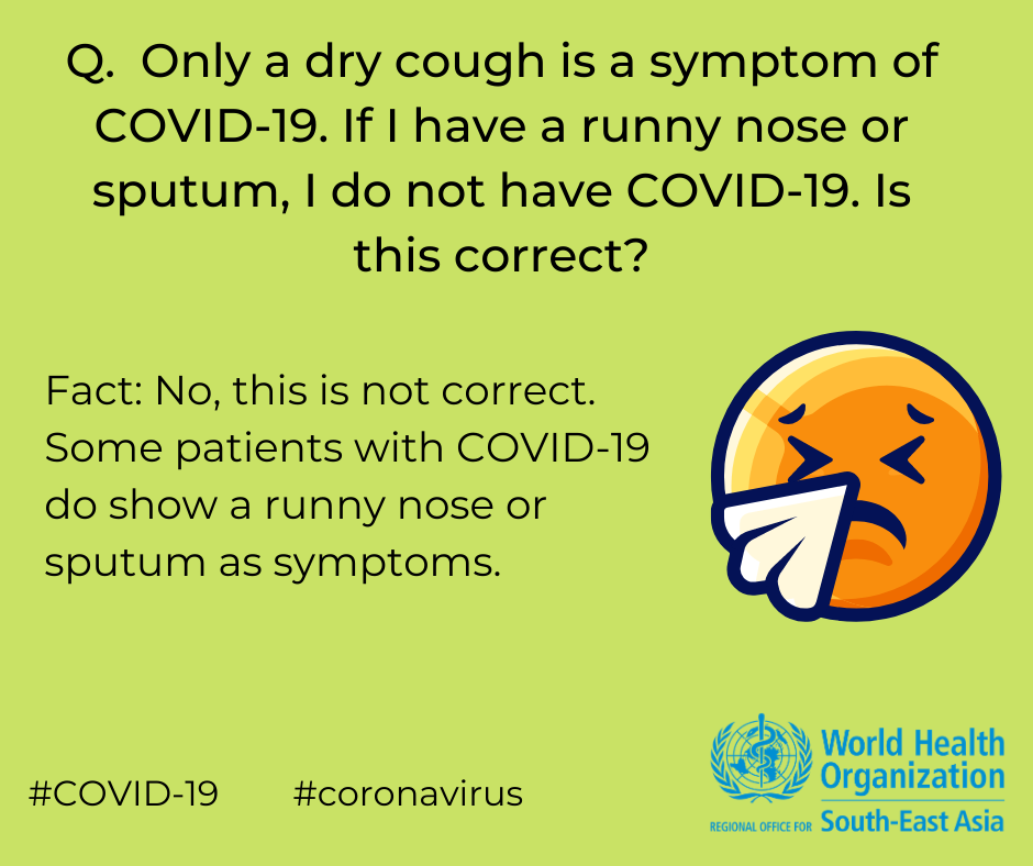 Covid19 Fact or Fiction-running nose Covid19 Fact or Fiction-running nose