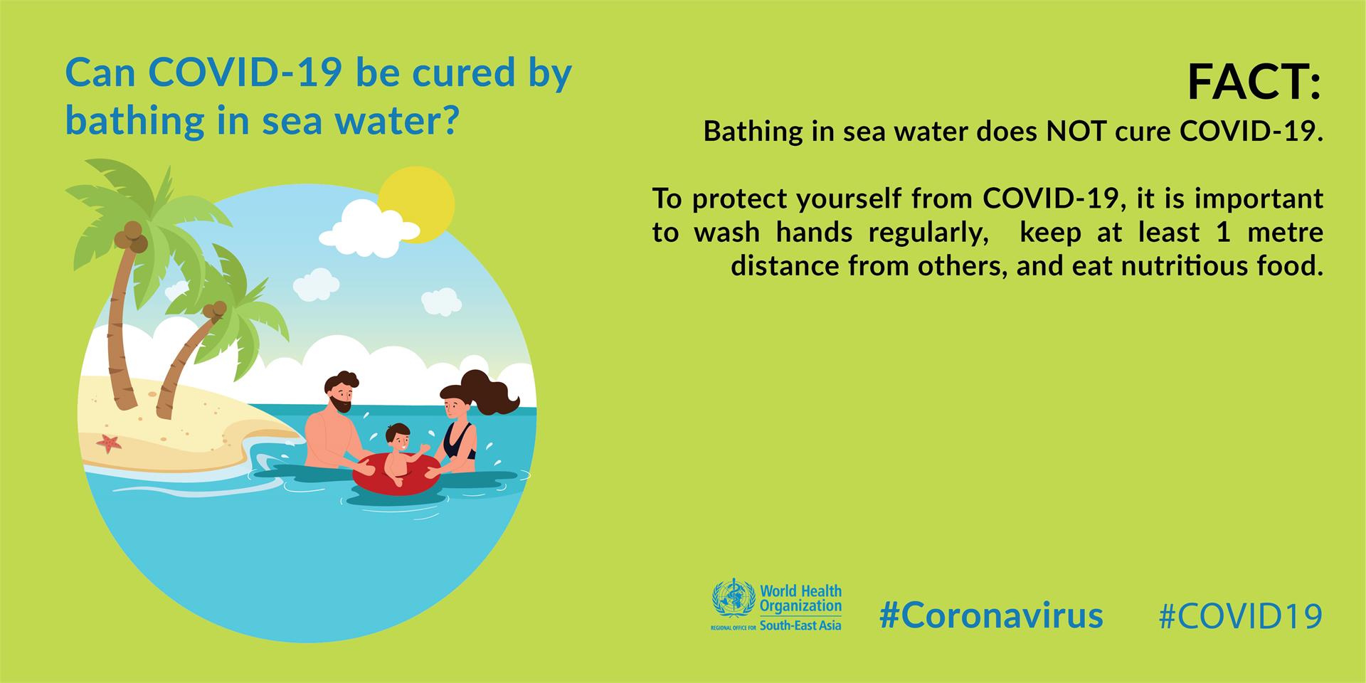 Covid19 Fact or Fiction - Bathing in Sea Bathing in sea myth
