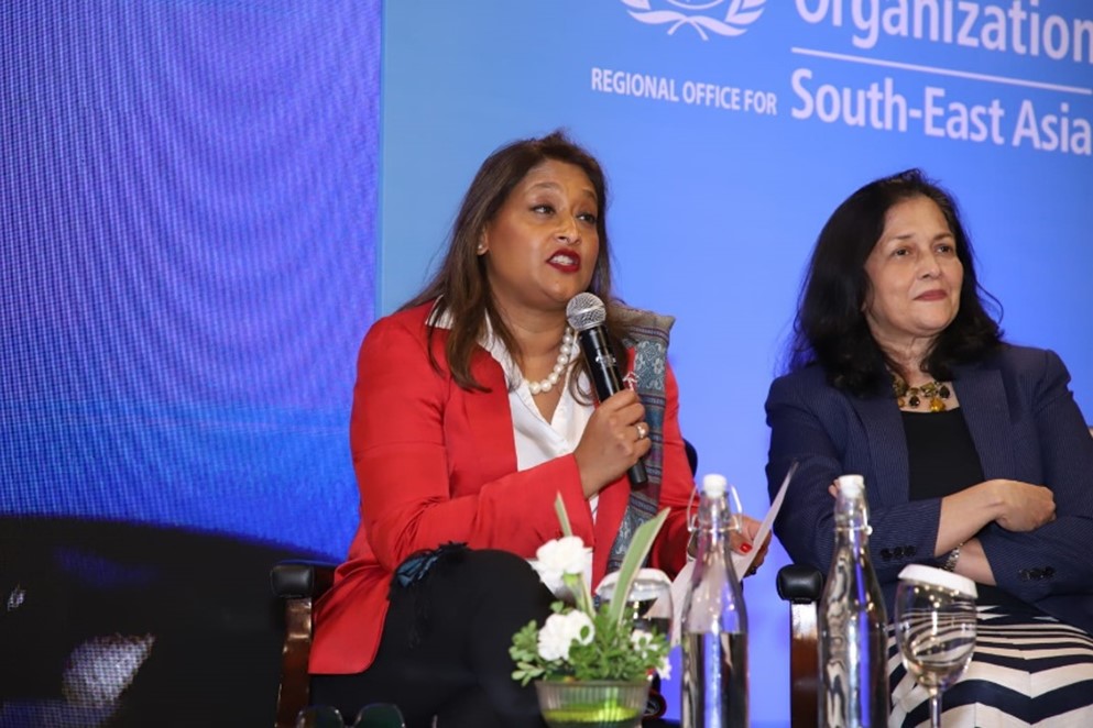 Saima Wazed, Regional Director, WHO South-East Asia speaking at the side event on SEARO Care at RC77