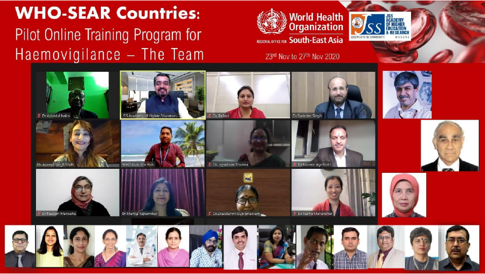 WHO Online Training Program on the concept and implementation of Haemovigilance for the Healthcare providers engaged in blood transfusion services in the SEAR Countries