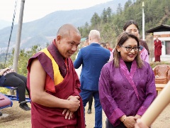 Regional Director Saima Wazed inaugurated an open gym at Dechen Phodrang Monastery in Bhutan. WHO is installing 42 open gyms across the country to promote healthy living, especially in the monastic community.