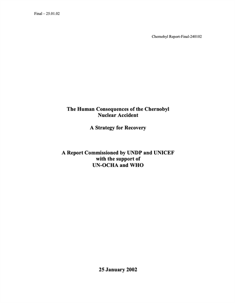 The human consequences of the Chernobyl nuclear accident: A strategy for recovery