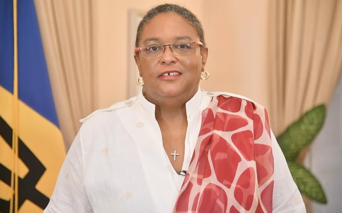 Mia Mottley, Prime Minister of Barbados Mia Mottley, Prime Minister of Barbados, during the Seventy-third World Health Assembly opening remarks
