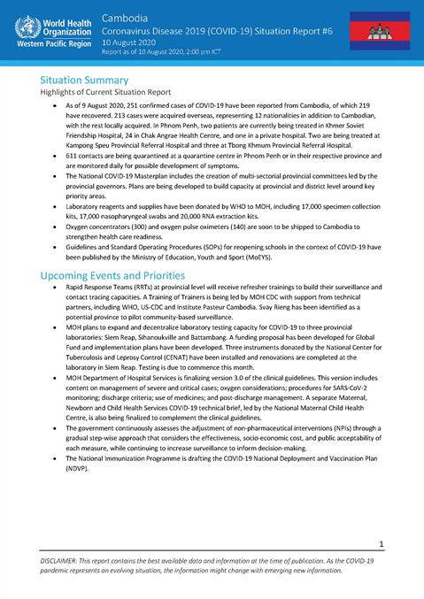 COVID-19 Joint WHO-MOH Situation Report 06