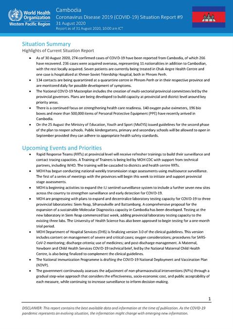 COVID-19 Joint WHO-MOH Situation Report 09