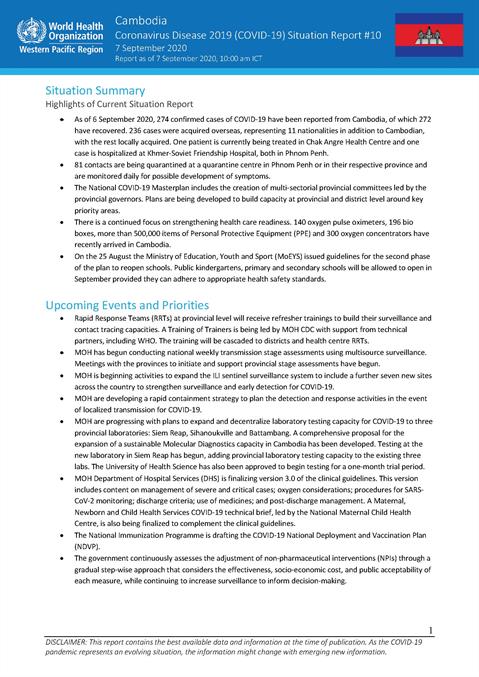 COVID-19 Joint WHO-MOH Situation Report 10