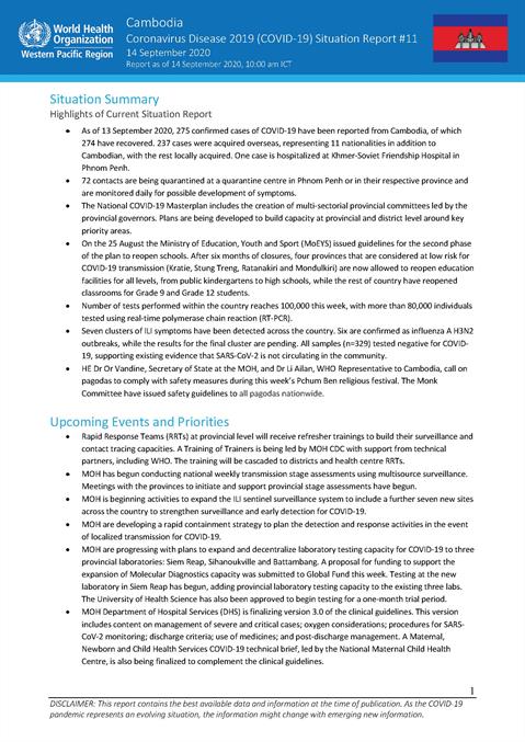 COVID-19 Joint WHO-MOH Situation Report 11