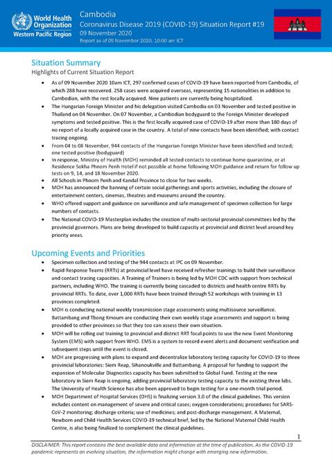COVID-19 Joint WHO-MOH Situation Report 19