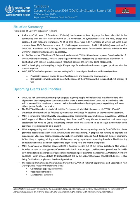 COVID-19 Joint WHO-MOH Situation Report 22